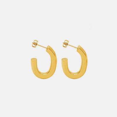 Titanium Steel Gold-Plated Earrings - Trendsi - Flyclothing LLC