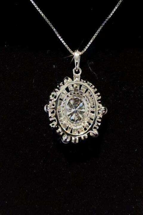 2 Carat Moissanite 925 Sterling Silver Necklace - Trendsi - Flyclothing LLC