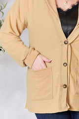 Heimish Full Size Button Up Long Sleeve Cardigan - Trendsi