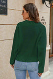 Openwork Surplice Long Sleeve Sweater - Trendsi - Flyclothing LLC