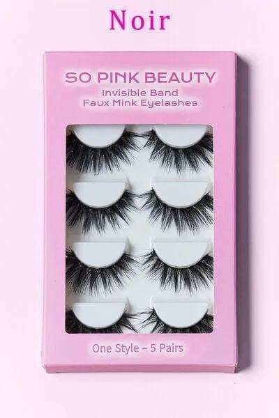 SO PINK BEAUTY Faux Mink Eyelashes 5 Pairs - Trendsi - Flyclothing LLC