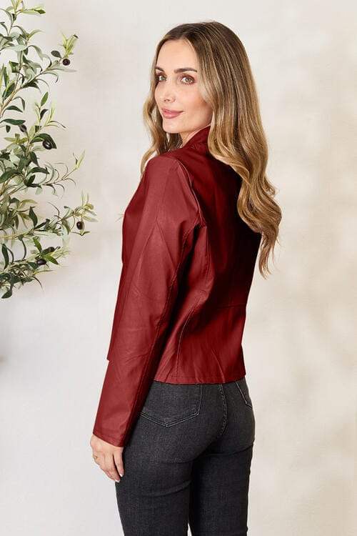 Mock Neck Zip Up Jacket - Trendsi - Flyclothing LLC