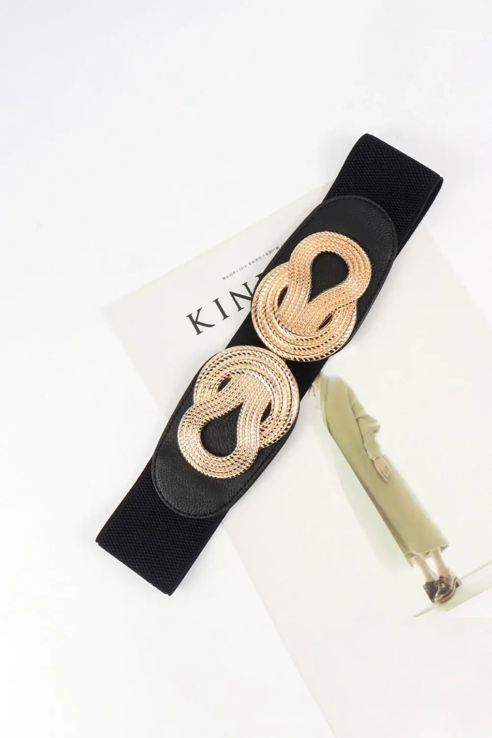 Twisted Alloy Buckle Wide Belt - Trendsi - Flyclothing LLC