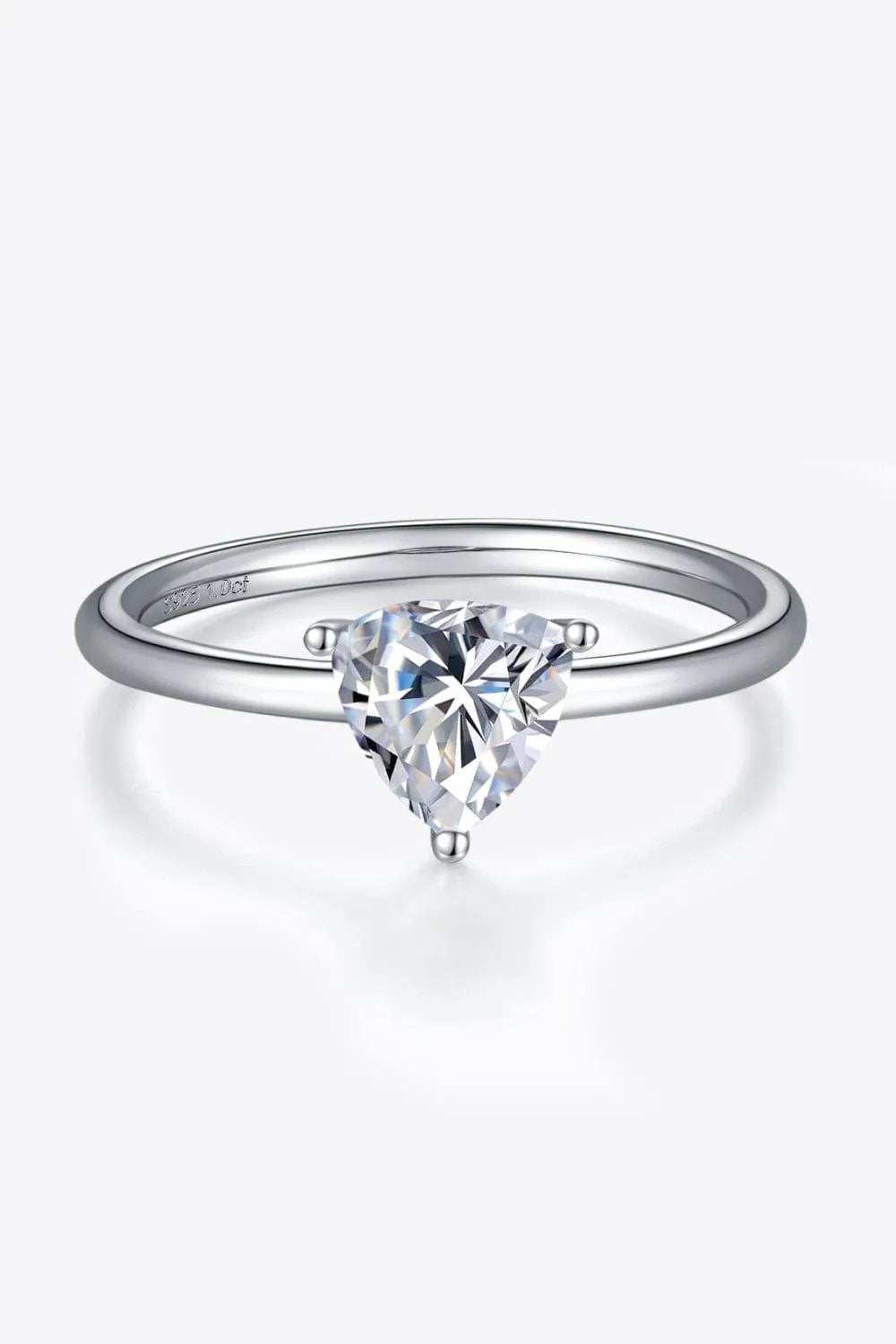 1 Carat Moissanite 925 Sterling Silver Solitaire Ring - Trendsi - Flyclothing LLC