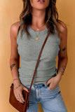 Round Neck Sleeveless Tank - Trendsi - Flyclothing LLC