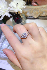 1 Carat Moissanite 925 Sterling Silver Heart Ring - Trendsi - Flyclothing LLC