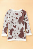 Contrast Round Neck Drop Shoulder Sweater - Trendsi - Flyclothing LLC