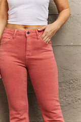 RISEN Bailey Full Size High Waist Side Slit Flare Jeans - Trendsi - Flyclothing LLC