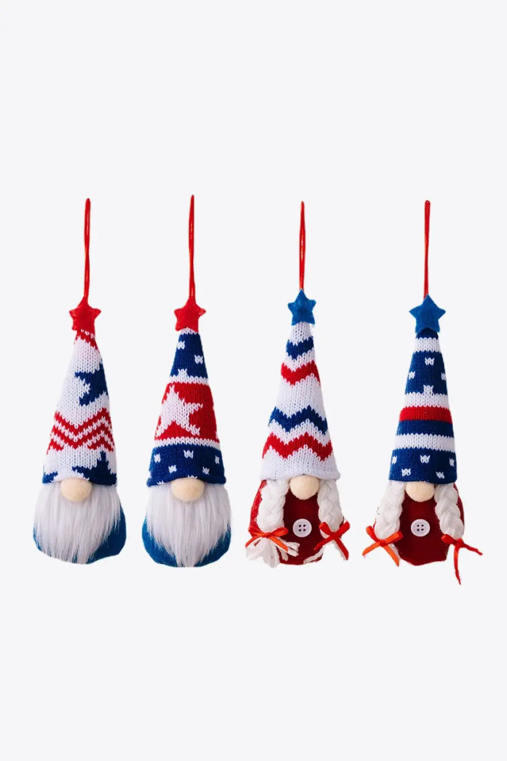 4-Piece Independence Day Knit Hanging Gnomes - Trendsi - Flyclothing LLC