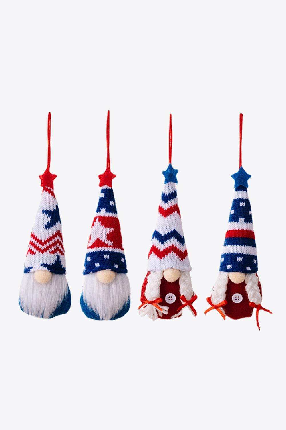 4-Piece Independence Day Knit Hanging Gnomes - Trendsi - Flyclothing LLC