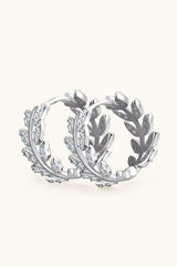 Moissanite Leaf 925 Sterling Silver Earrings - Trendsi - Flyclothing LLC
