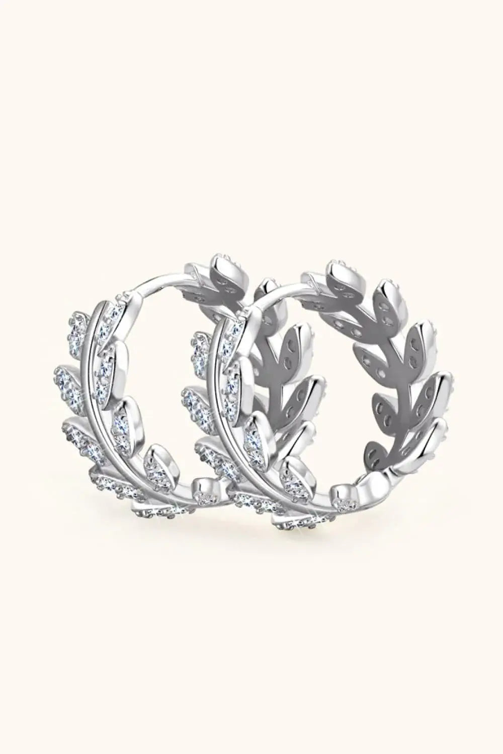 Moissanite Leaf 925 Sterling Silver Earrings - Trendsi - Flyclothing LLC