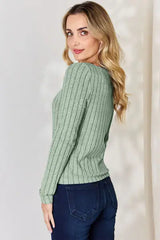 Basic Bae Full Size Ribbed Long Sleeve T-Shirt - Trendsi - Flyclothing LLC