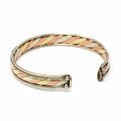 Copper and Brass Cuff Bracelet: Healing Chant - DZI (J) - Flyclothing LLC