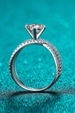 1 Carat Moissanite Crisscross Ring - Trendsi