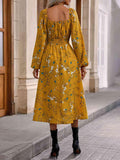 Square Neck Smocked Waist Dress - Trendsi