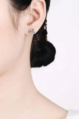 It's Your Day Moissanite Rhodium-Plated Stud Earrings - Trendsi - Flyclothing LLC