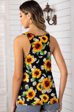 Floral Scoop Neck Tank Top - Trendsi