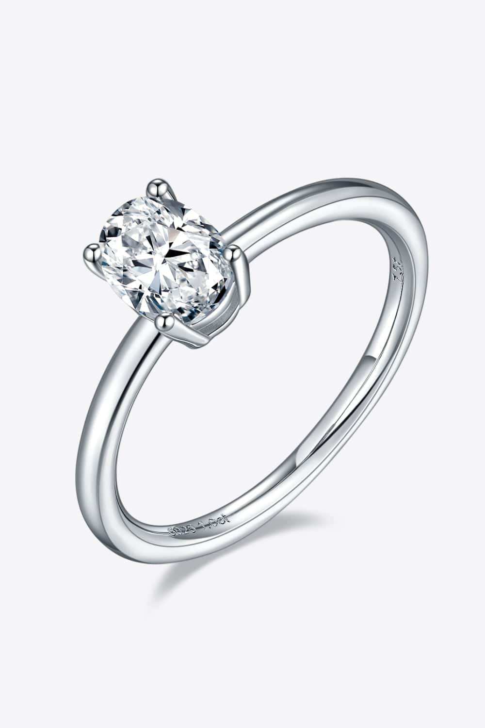 1 Carat Moissanite 925 Sterling Silver Solitaire Ring - Trendsi - Flyclothing LLC