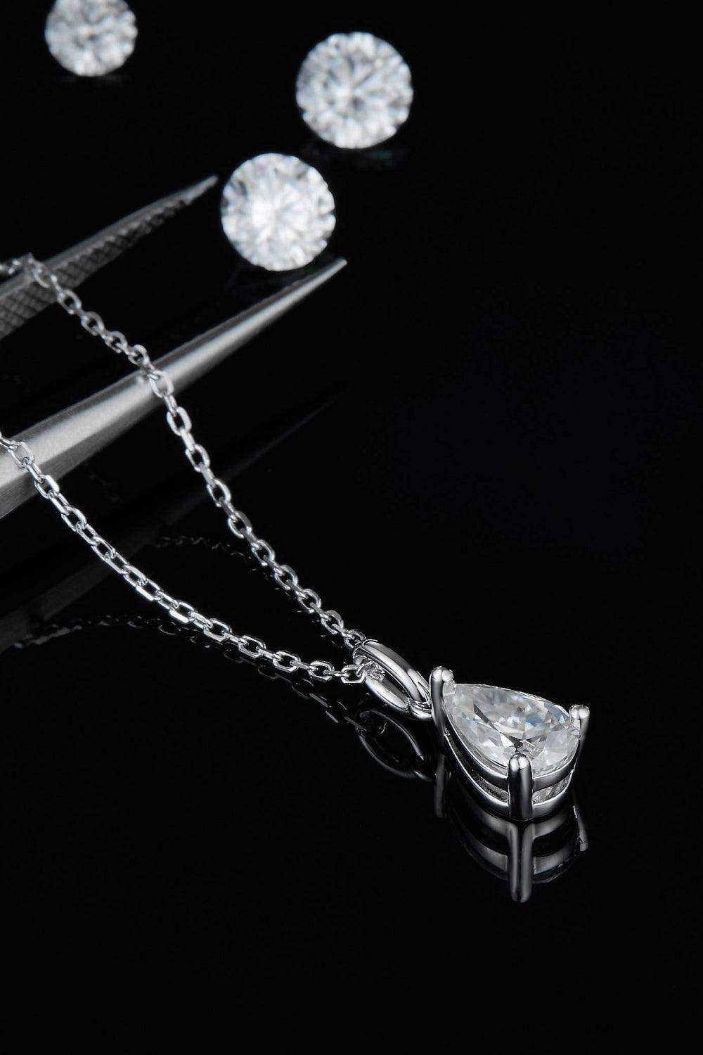 1 Carat Moissanite 925 Sterling Silver Necklace - Trendsi - Flyclothing LLC
