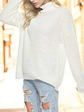 Turtleneck Drop Shoulder Long Sleeve Sweater - Trendsi - Flyclothing LLC