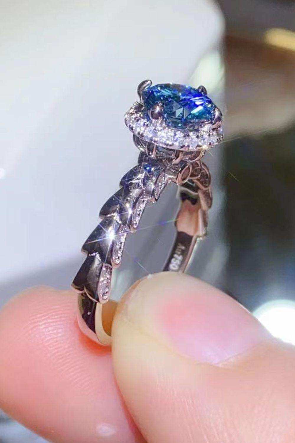 925 Sterling Silver 1 Carat Moissanite Cluster Ring - Trendsi - Flyclothing LLC