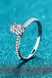 925 Sterling Silver Inlaid 1 Carat Moissanite Ring - Trendsi