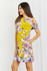 Celeste In The Meadow Full Size Contrast Mini Dress - Trendsi