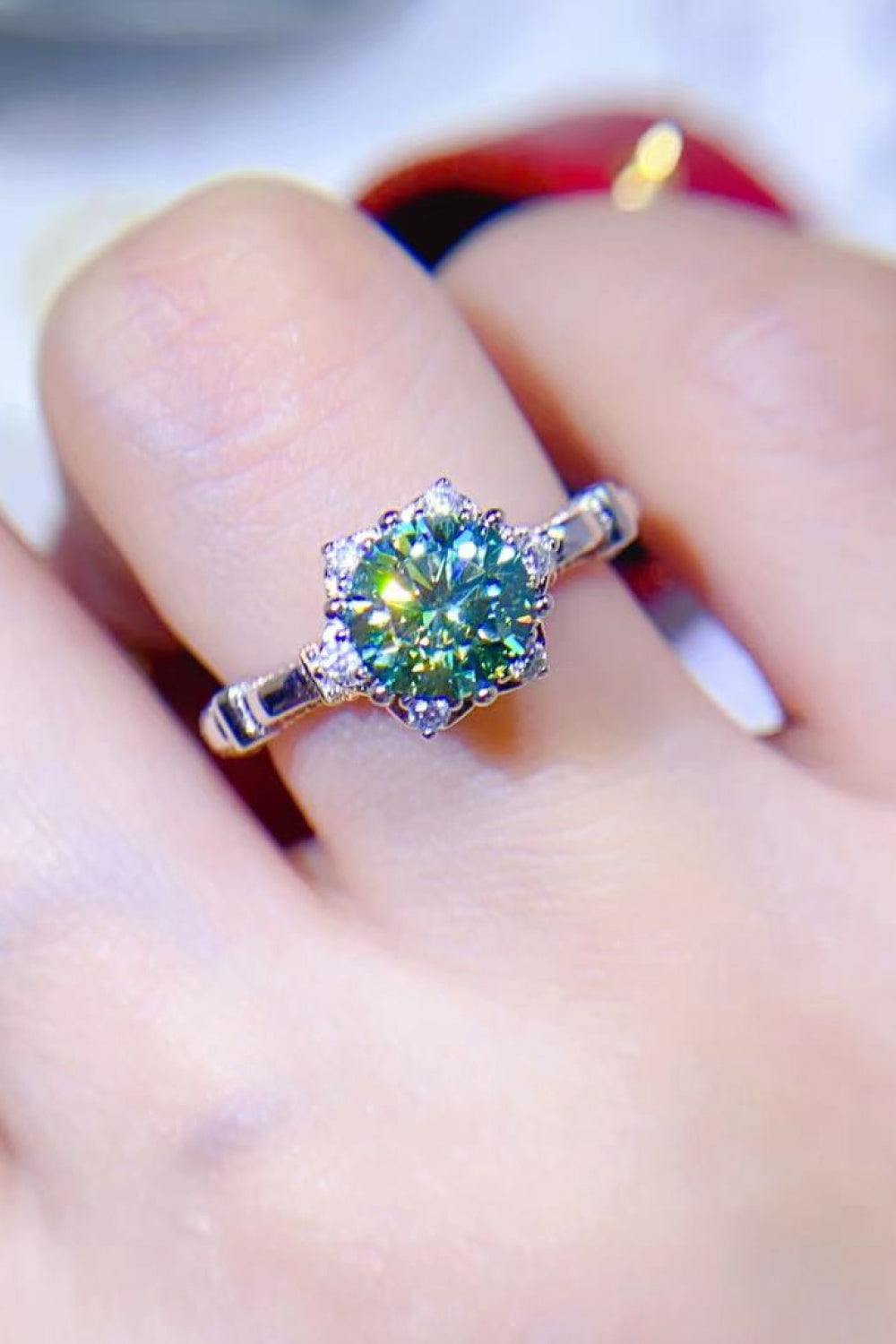 1 Carat Moissanite 925 Sterling Silver Ring - Trendsi