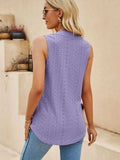 Eyelet Notched Tank - Trendsi - Flyclothing LLC