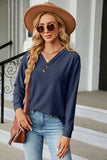 V-Neck Long Sleeve T-Shirt - Trendsi - Flyclothing LLC