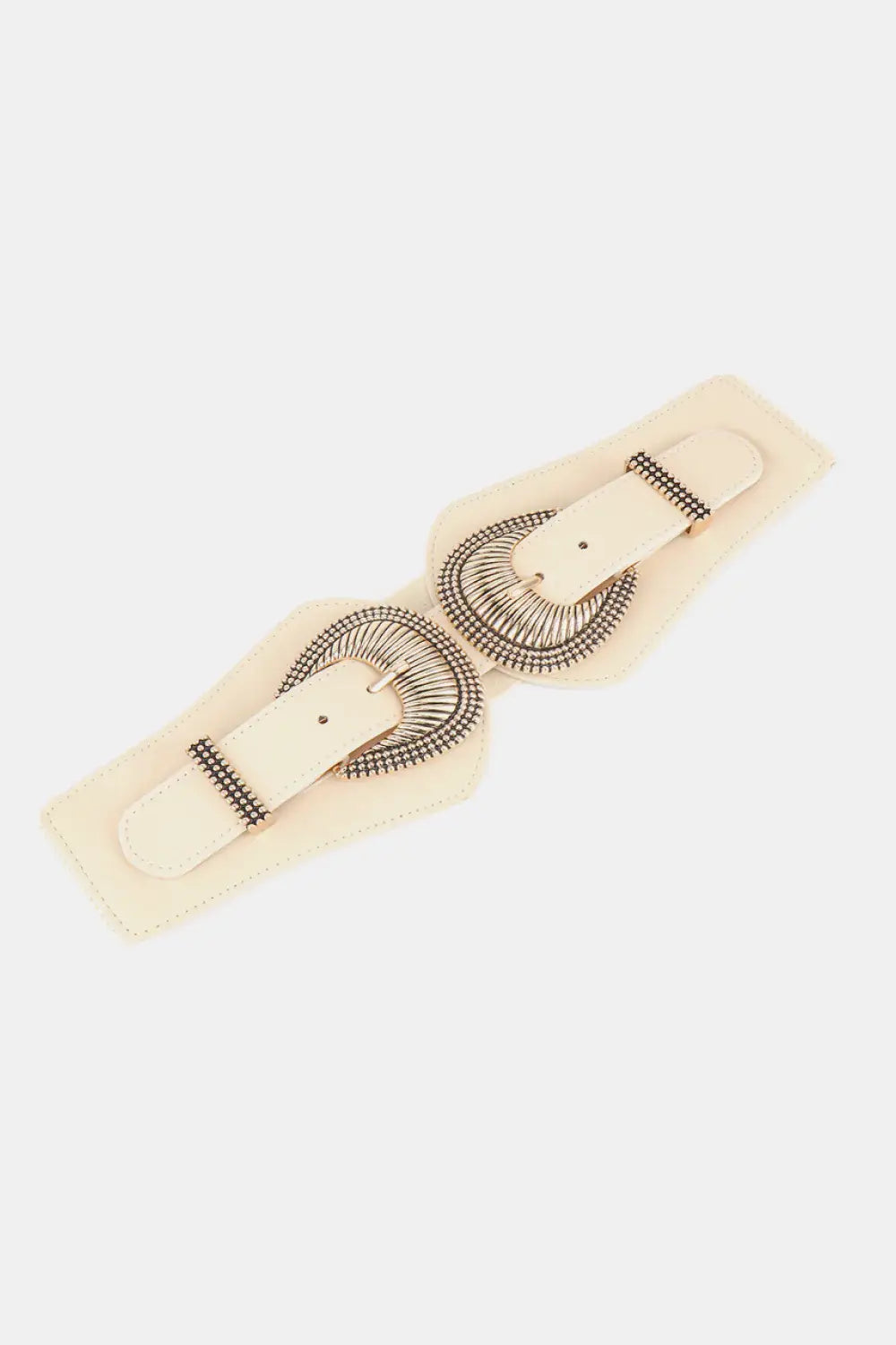 Shell Double Buckle Elastic Wide Belt - Trendsi - Flyclothing LLC