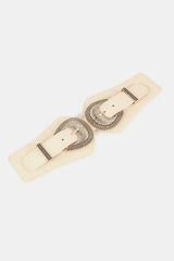 Shell Double Buckle Elastic Wide Belt - Trendsi - Flyclothing LLC