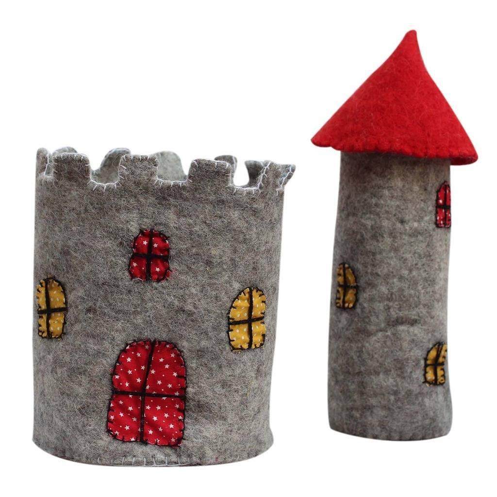 Large Felt Castle with Red Roof - Global Groove - Flyclothing LLC