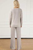 Ribbed V-Neck Top and Pants Lounge Set - Trendsi - Flyclothing LLC