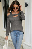 Cutout Cold-Shoulder Top - Trendsi - Flyclothing LLC