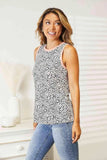 Double Take Printed Round Neck Tank - Trendsi - Flyclothing LLC