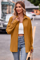 Slit Dropped Shoulder Longline Shirt - Trendsi - Flyclothing LLC