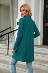 Long Sleeve Open Front Cardigan - Trendsi