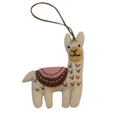 White Felt Llama Ornament - Global Groove (H) - Global Groove (H)