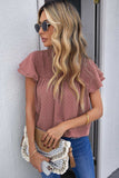 Polka Dot Smocked Flutter Sleeve Blouse - Trendsi - Flyclothing LLC
