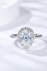 1.5 Carat Moissanite Teardrop Ring - Trendsi - Flyclothing LLC