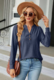 Notched Long Sleeve T-Shirt - Trendsi - Flyclothing LLC