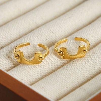 18K Gold-Plated Irregular Open Ring - Trendsi