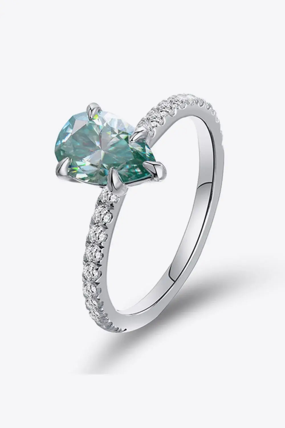 1.5 Carat Teardrop Shape Moissanite 925 Sterling Silver Ring - Trendsi - Flyclothing LLC