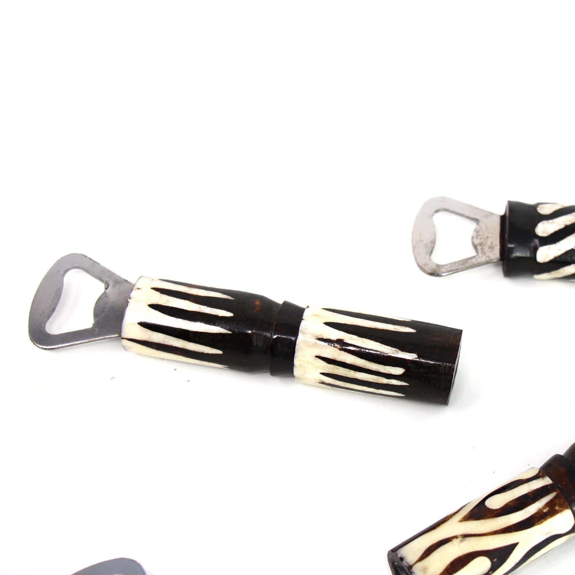 African Batik Bone Bottle Opener, Mixed Designs - Jedando