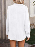 Button Up Dropped Shoulder Shirt - Trendsi - Flyclothing LLC
