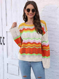 Openwork Round Neck Knit Top - Trendsi - Flyclothing LLC