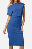 Boat Neck Short Sleeve Knee-Length Dress - Trendsi - Flyclothing LLC
