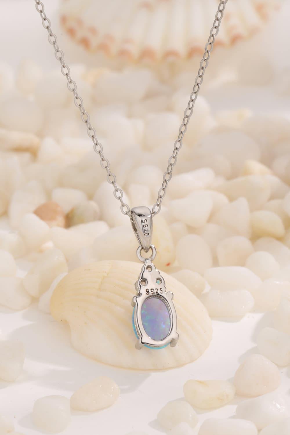 Find Your Center Opal Pendant Necklace - Trendsi